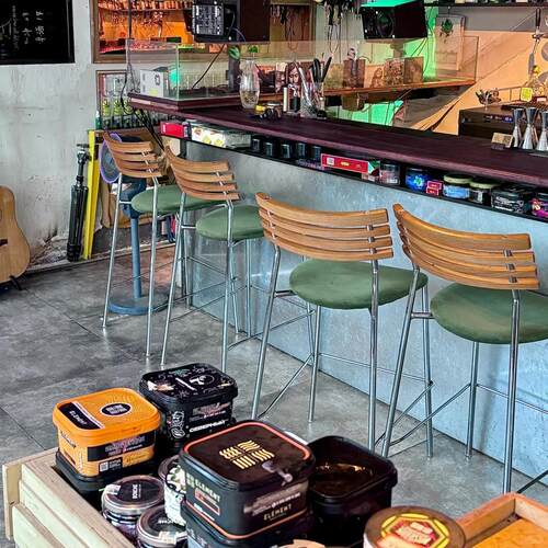 中古简约现代吧台椅实木靠背椅家用岛台咖啡厅高级感设计师高脚凳