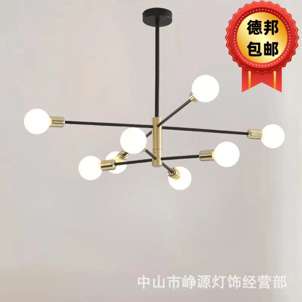 跨境北欧吸顶灯卧室客厅餐厅工业风批发灯具简约铁艺枝型魔豆吊灯