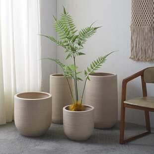 大口径高深陶瓷花盆磨砂质感透气家装办公通用高档绿植落地摆件