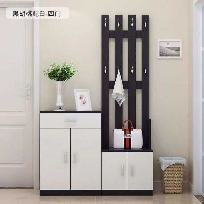 衣鞋柜一体式二合一家用入户门衣架落地立式鞋柜挂衣架落地式新款