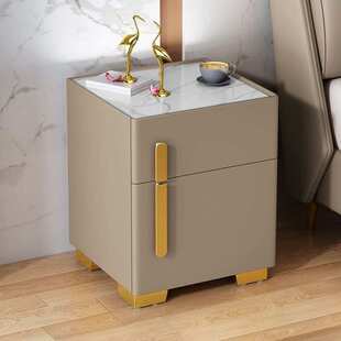 轻奢意式智能床头柜保险柜隐形一体家用小型保险箱无线充电储物柜