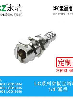 NCZ|RS-LC系列不锈钢快速接头穿板宝塔母座16004 16005 16006液冷