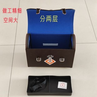 老式 真皮出诊箱医用箱皮质t皮革大号急救箱诊所用16寸兽医药箱包