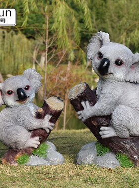 树脂工艺品雕塑仿真动q物考拉庭院花园装饰公园户外园林景观摆件