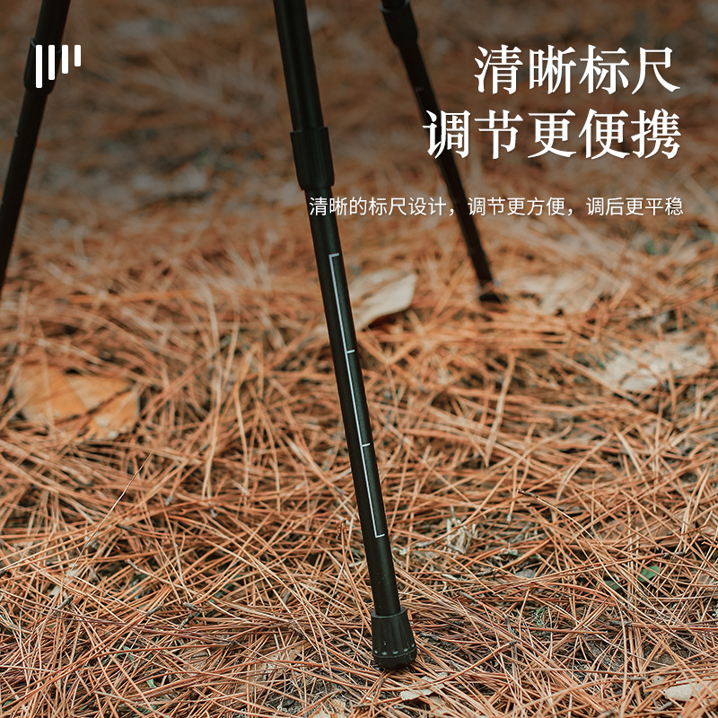 户外铝合金折叠小圆桌便携式可升B降黑色桌子餐桌露营超轻咖啡桌