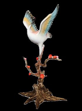 纯铜白鹤展翅仙鹤黄铜摆件室内客厅祝寿K仙鹤延年吉祥装饰摆放用