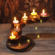 泰国实木烛台烛光晚餐道具浪漫西B餐装 饰复古创意多层旋转烛台摆