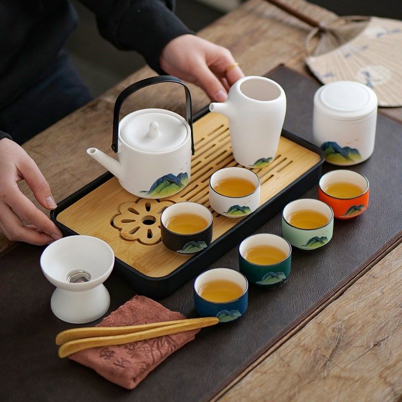 旅行茶具套装家用茶盘盖r碗功夫茶杯户外便携泡茶壶小套装商务礼,餐饮具,旅行茶具,淘宝优惠券,粉丝福利购,淘宝优惠卷