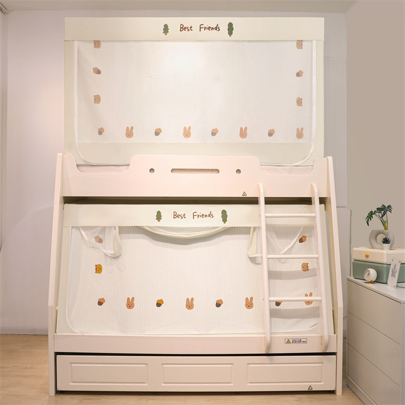 子母床蚊帐1.2m上下铺1.5梯形家用床帘1.35儿童双层高V低床0.9学