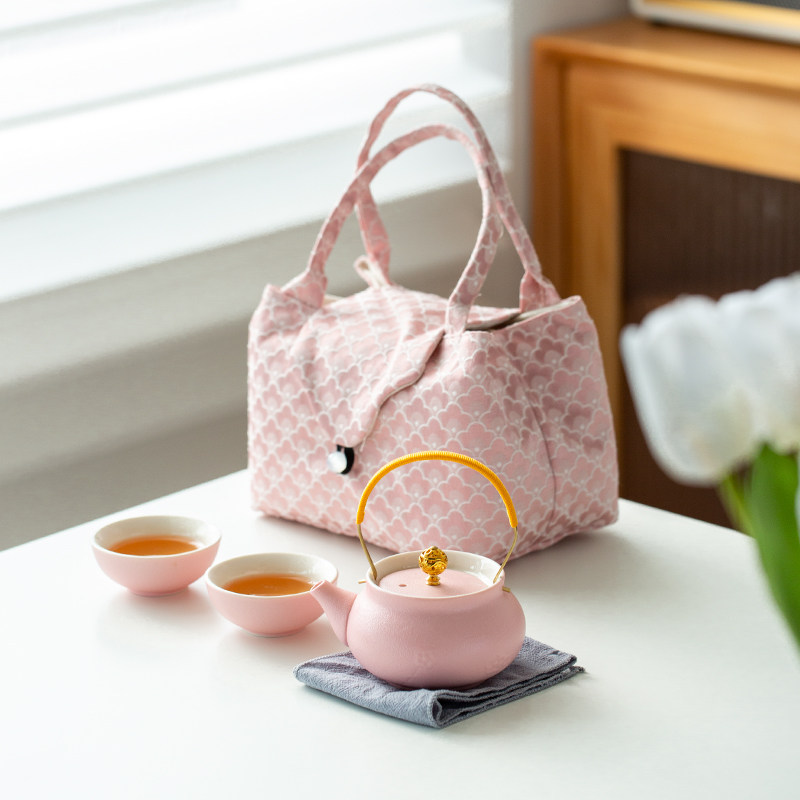 女性茶具便携式户外旅行茶具套装旅游英式粉N提梁壶快客杯一壶两,餐饮具,旅行茶具,淘宝优惠券,粉丝福利购,淘宝优惠卷