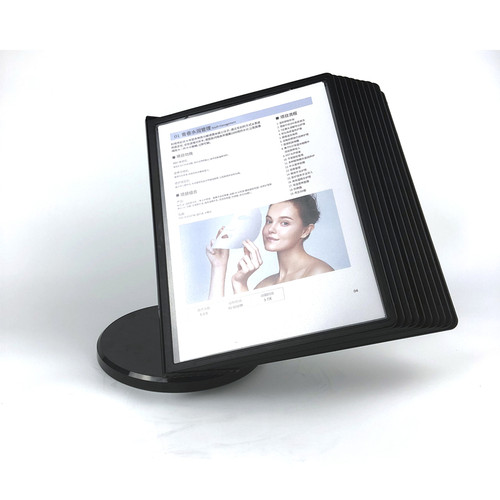 迪多A4 20面翻页旋转台u卡桌面亚克力宣传展示资料架 传单架包邮