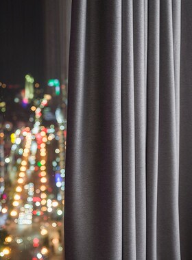 窗帘全遮光挂钩式100不透光ins风隔音客厅2M023年新款卧室灰色避