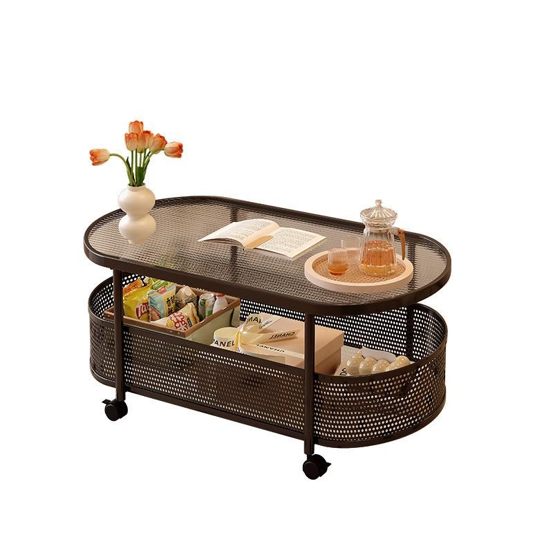 可移动茶几奶油风小推车玻璃t客厅家用2024新款小户型沙发边柜桌