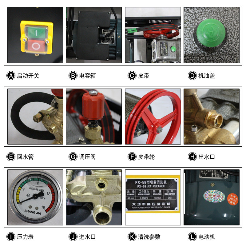 包邮超高压55/58型单相三相电动高压清洗机洗车机自吸2X20V全铜线