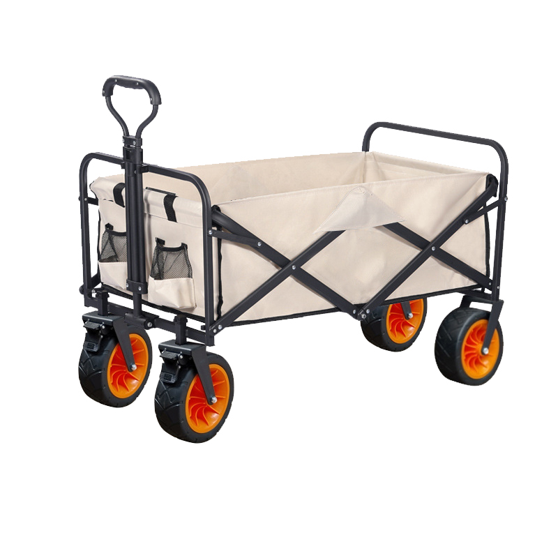 户外露营推车可折叠桌板大容量手推野餐野营手拉S杆小拖车摆摊郊