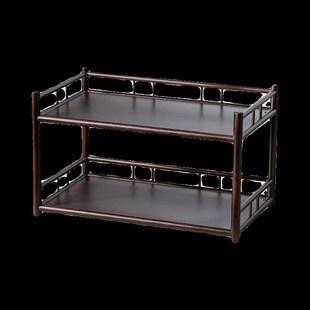 楠竹杯架 双层i茶具收纳框 茶棚 茶具架 壶架 展示架多宝格博古架