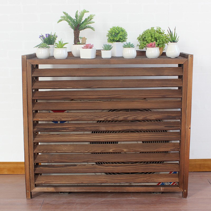 空调外机罩户外i木质碳化防腐木花架网格花架子阳台栅栏置物花盆