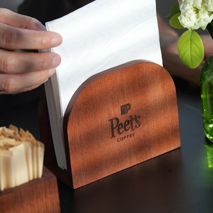 餐巾纸架托立式餐桌放纸巾的架子餐厅F桌面餐纸实木座夹高级感商