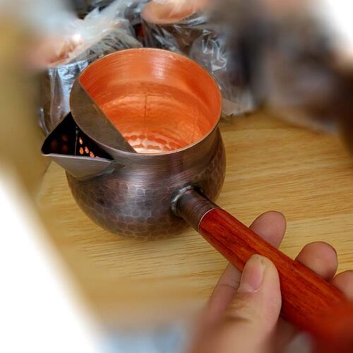 甘肃罐罐b煮茶器加厚纯手工紫铜茶罐茶具一整套围炉煮茶加热电炉