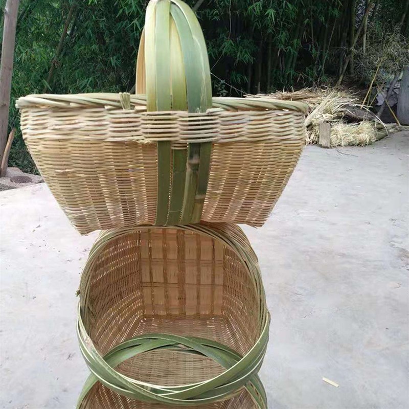 贵州产地a竹编筐手提提篮水果篮子竹篮收纳篮工具篮竹箩竹制品竹