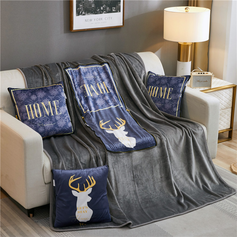 抱枕被子两用办公室午睡神器v珊瑚绒空调被毛毯二合一车载小靠枕,居家布艺,抱枕被,淘宝优惠券,粉丝福利购,淘宝优惠卷