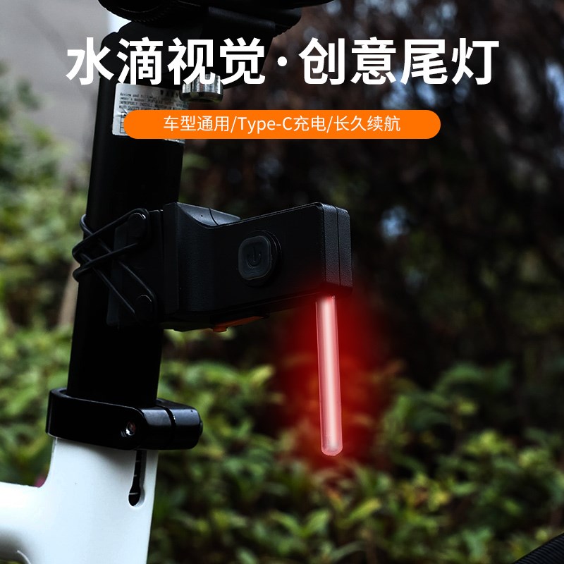 自行车骑行c尾灯领航流水灯夜骑警示灯公路山地单车后尾灯骑行装