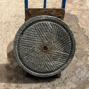 石磨茶盘茶台桌子老磨盘旧石器茶托茶具木架磨片R石桌石凳组合摆