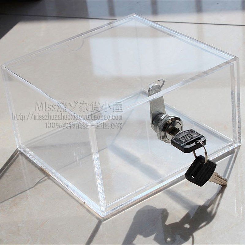 亚克力一层带锁钥匙透明抽屉x盒饰品整理化妆品收纳盒杂物盒定做,收纳整理,桌面收纳盒,淘宝优惠券,粉丝福利购,淘宝优惠卷