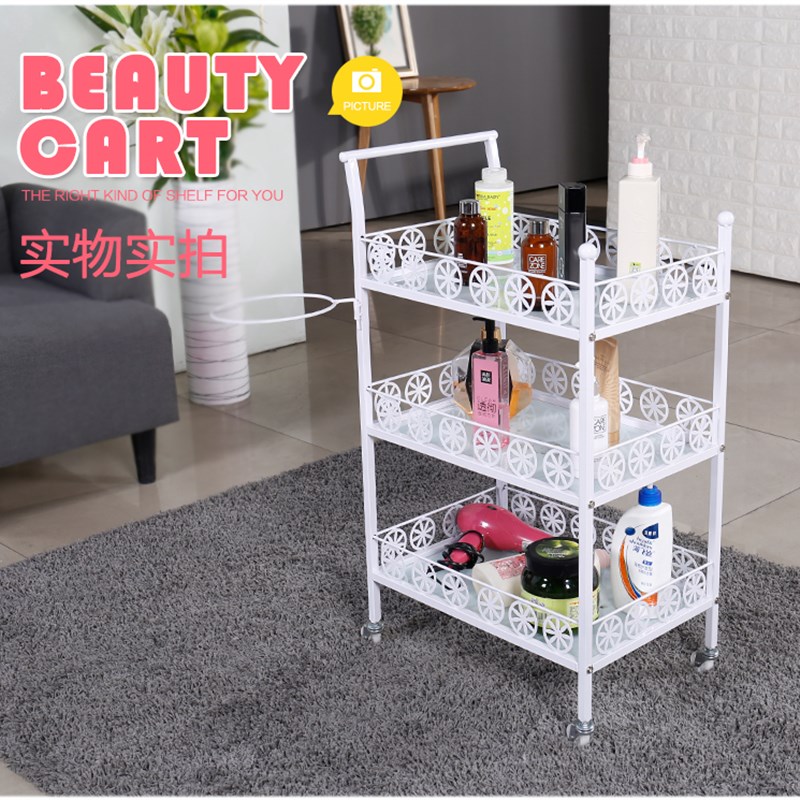 铁艺美容推车美容k院小推车美甲美发手推车工具车三层置物架子包