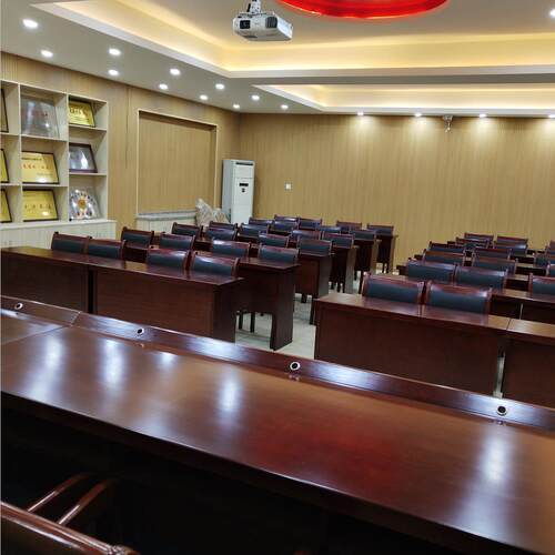 小型会议室会议桌椅组合长条形桌双人1.2米会场党员活Y动室培训桌