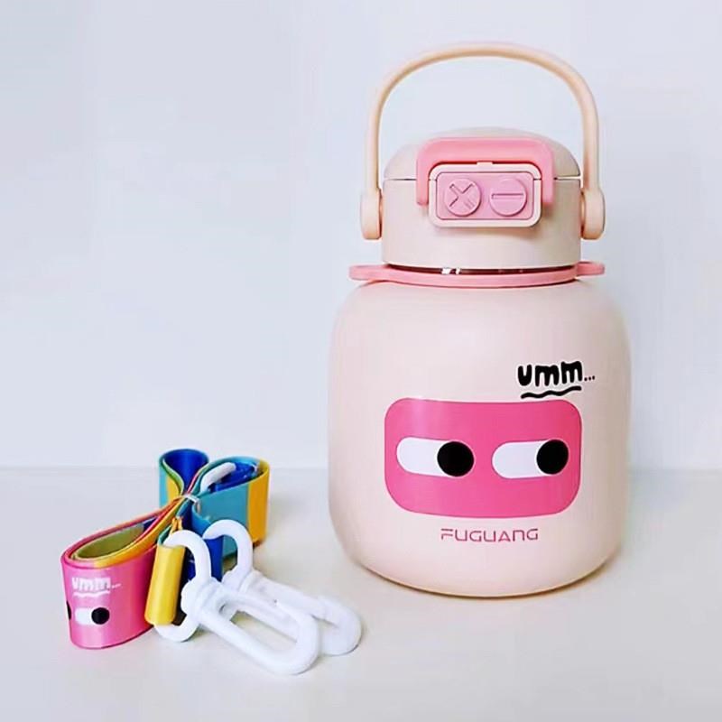 保温杯不锈钢吸管杯弹跳便携C大肚杯大容量儿童水杯杯子