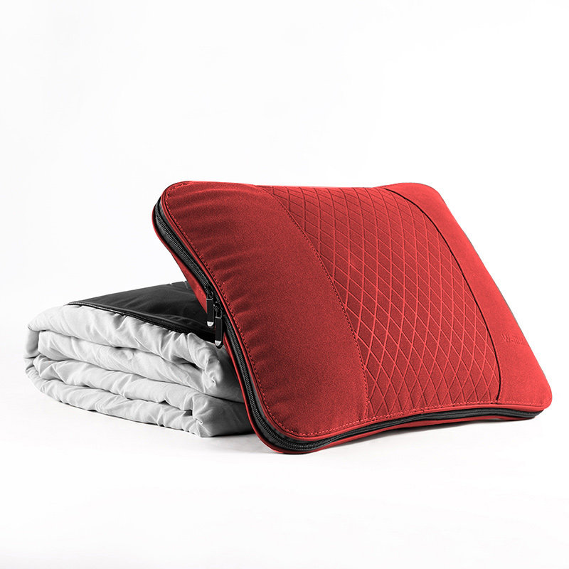 新款汽车抱枕被子车载两r用多功能高档菱格靠枕靠背车内折叠空调