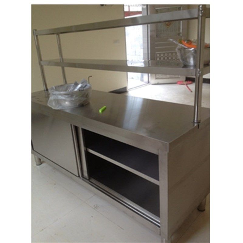 两层不锈钢落地加厚置物架饭店厨房烤箱微波炉架子家W居用品调料