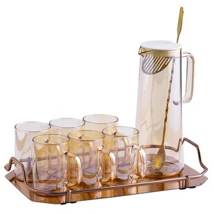 高颜值ins风玻璃水具套装家用客厅耐G热玻璃壶杯凉水壶茶壶待客用