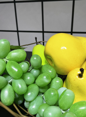 样板房间厨房餐厅高仿真水果模型摆件F假柠檬果篮套装轻奢软装饰