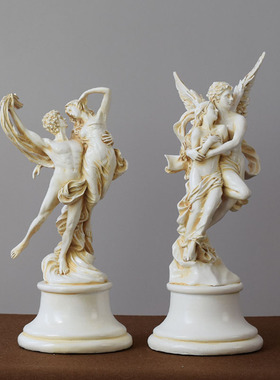 希腊神话爱c神雕像翅膀天使创意人物艺术情侣雕塑客厅婚庆装饰摆