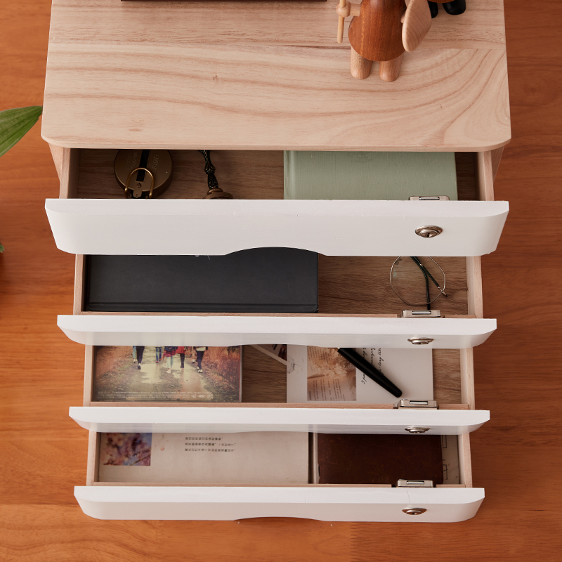 实木桌面杂物盒收纳盒办公文具抽屉式整J理盒电脑显示屏增高架带