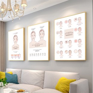 美容院皮肤管理结构n图养发装饰画面部护肤墙壁养生馆肌肤保养挂