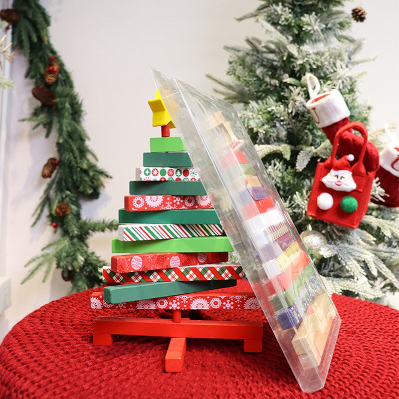 新年木质小圣诞树摆件圣诞节氛围家居布K置桌面儿童礼物创意礼品