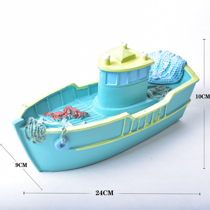 地中海新款船模型海洋r主题水族馆鱼缸微景观粉色青岛纪念品其他