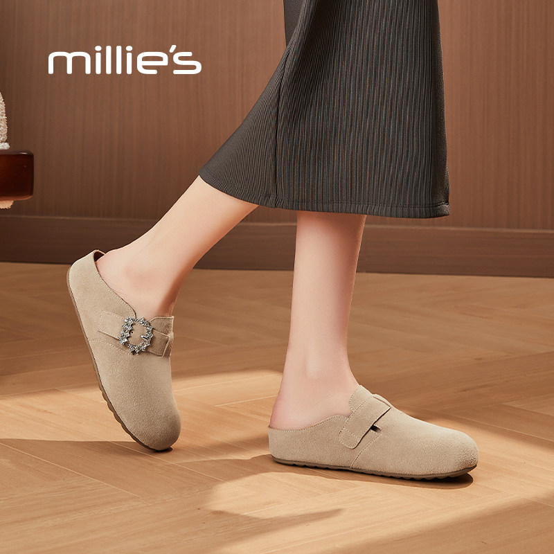 MILLIE'S妙丽厚底勃肯鞋女2025夏