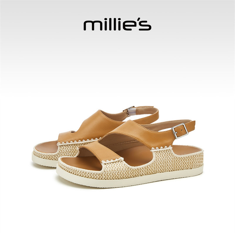 MILLIE'S/妙丽2025夏新款海岛鞋轻便休闲防滑软底不累脚沙滩凉鞋,女鞋,休闲凉鞋,淘宝优惠券,粉丝福利购,淘宝优惠卷