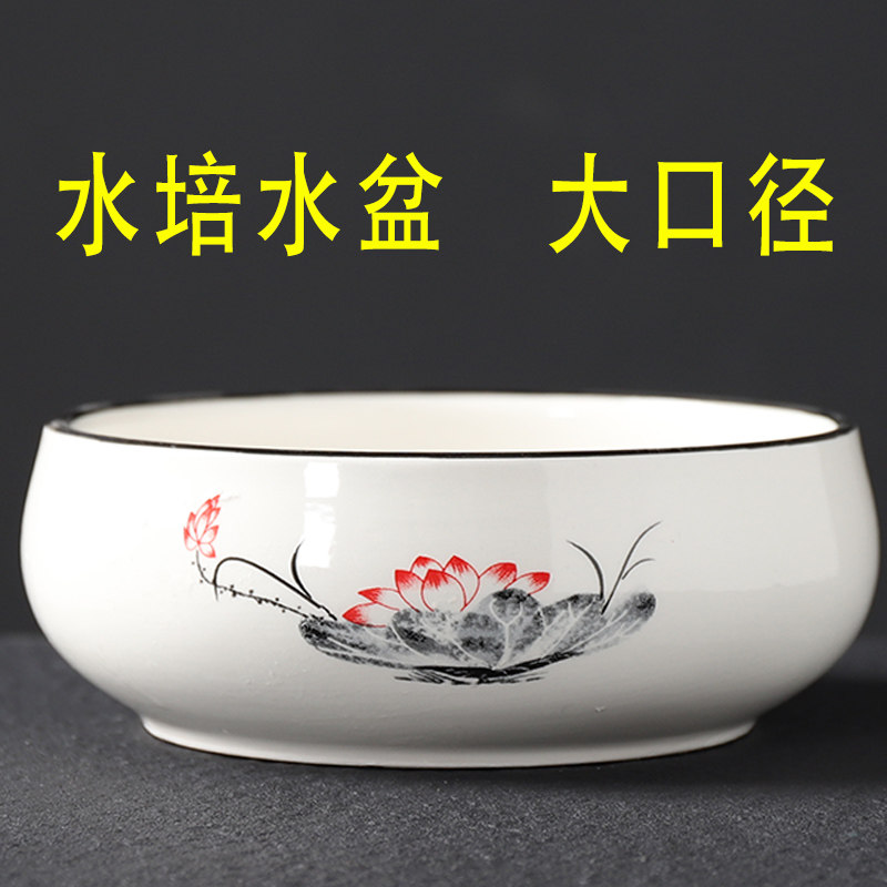 速发水仙花盆家瓷铜钱草睡莲碗莲陶用大号水培植物花盆无孔