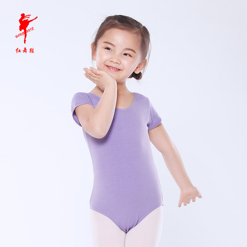 速发 棉鸡操袖儿童服体服半袖连体半 幼儿跳翼形体服练功服