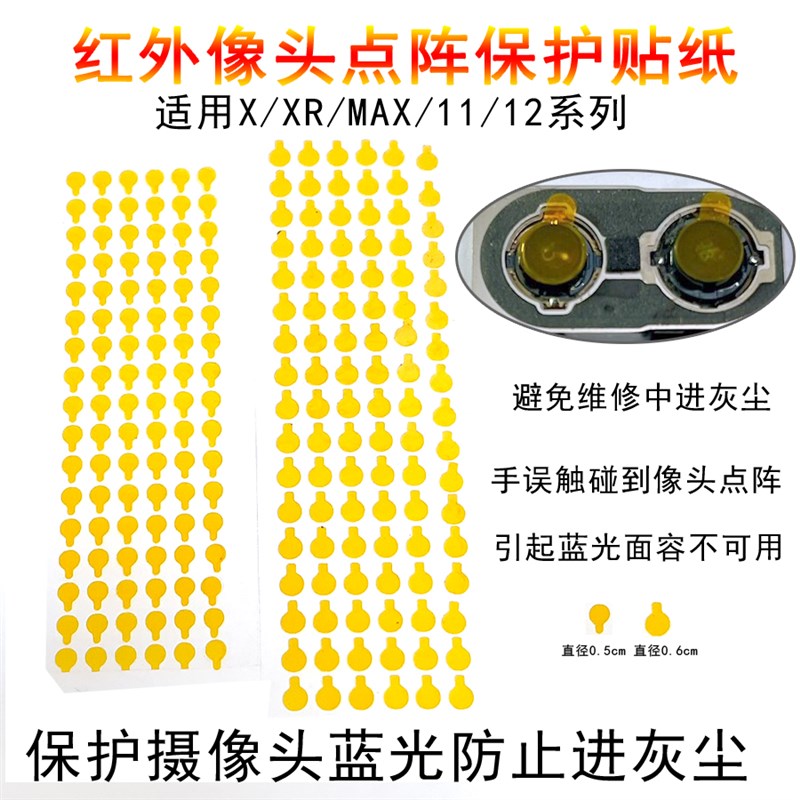 速发维机外修前置 后置 红手点阵面容像头保护贴 防尘贴纸 胶贴