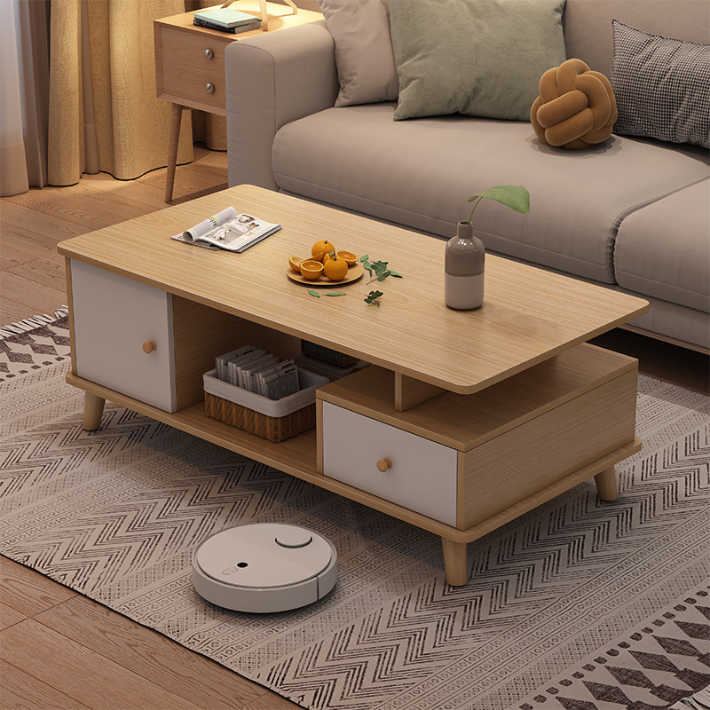 速发茶几客厅家用小户实型木腿茶客办公室简约泡茶桌子几厅长方形