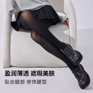 兰妲60d微透哑光黑色连裤袜显瘦天鹅绒分码不掉裆打底裤丝袜薄款