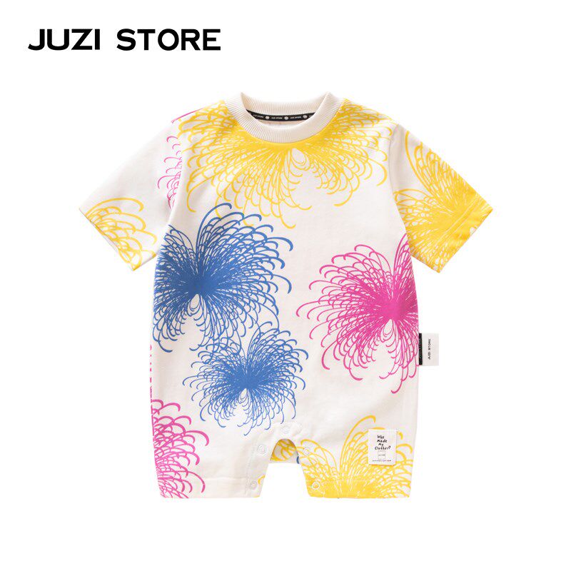 JUZI STORE童装连体衣粗针夏日花火婴儿连体服中性男女童1023501
