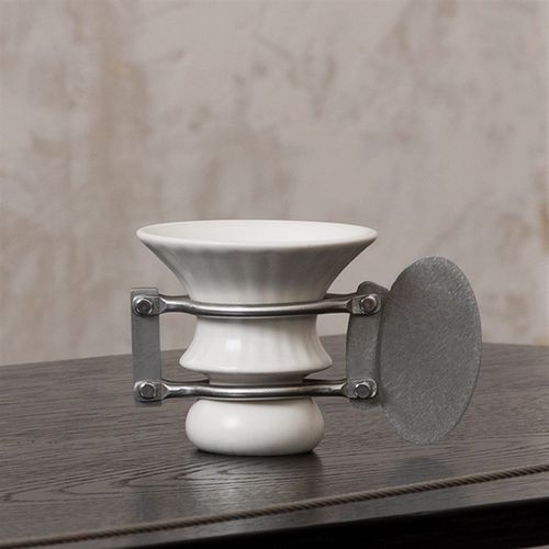 CR3304陶瓷清酒杯不锈钢把手设计款礼物礼盒 白色