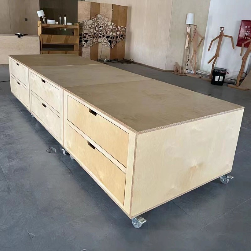 服装店中岛桌展示台边柜储物柜桦木装饰柜摆件展台陈列展示桌定制